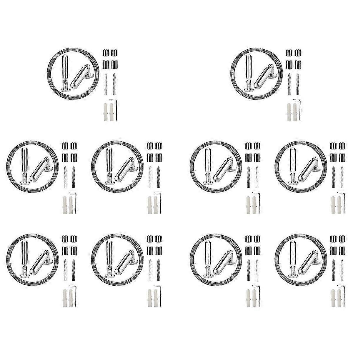 Wall Mount Curtain Wire Rod Set compatible Art Display