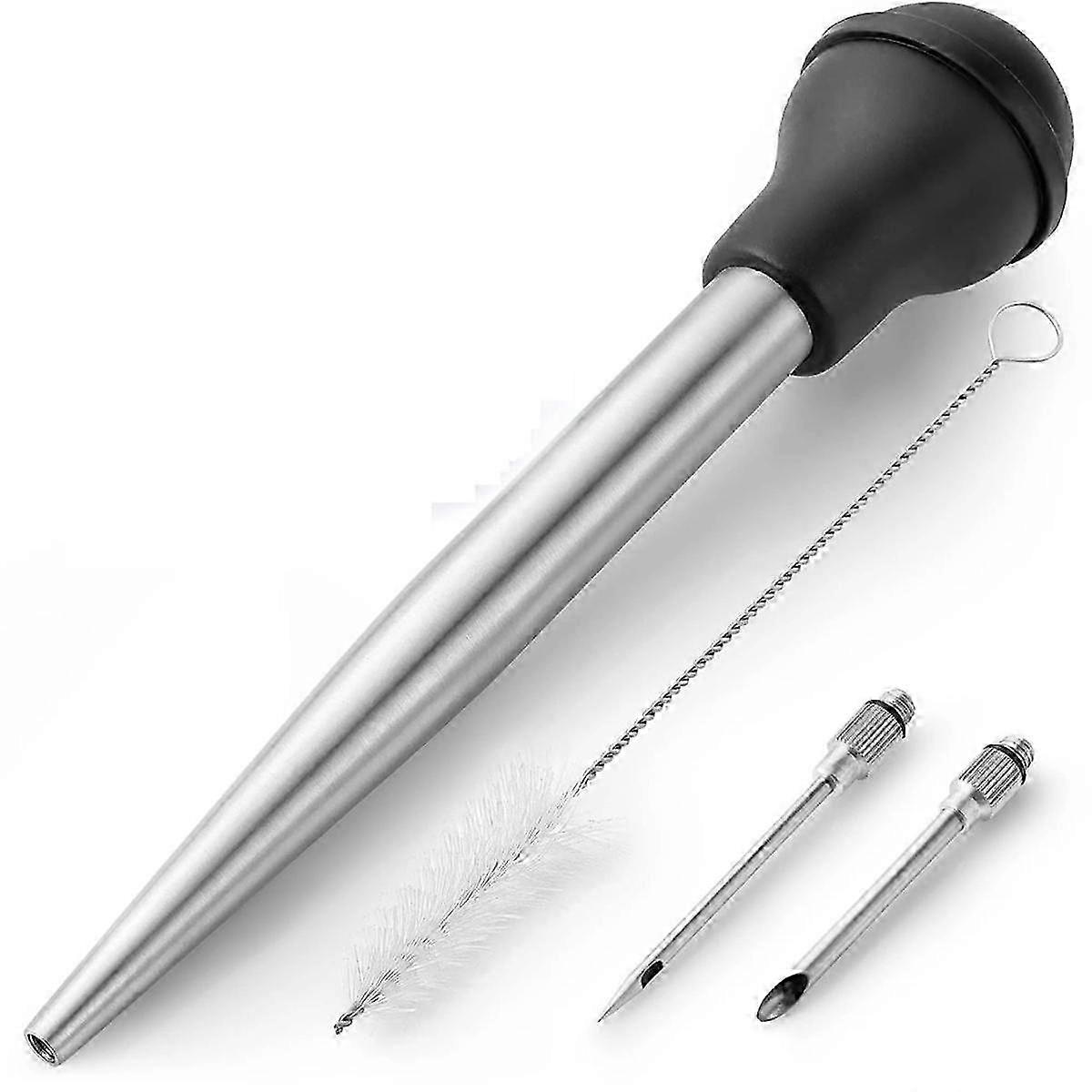 BBQ meat baster syringe with removable needles for cooking