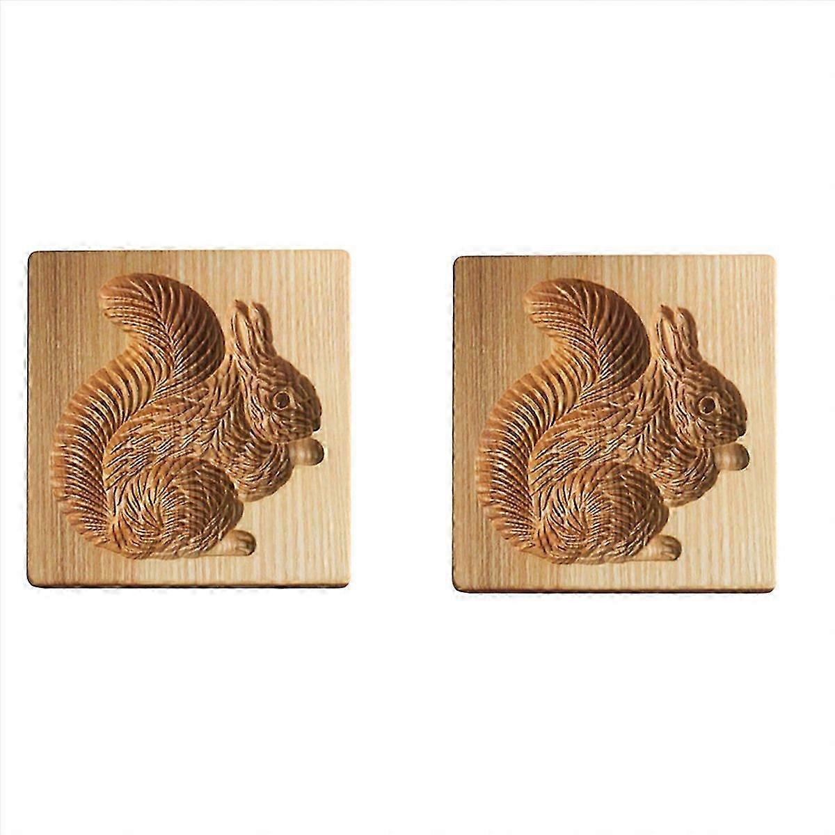 Squirrel Cookie Mold Wooden Baking Tool for Shortbread