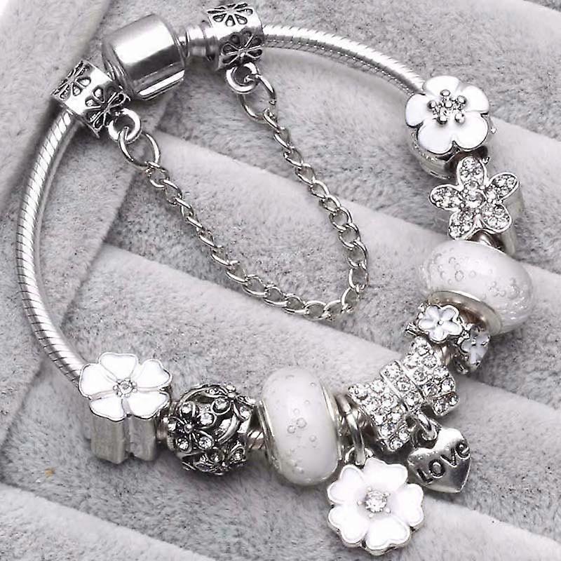 Pulsera de abalorios hecha a mano [Blanco]