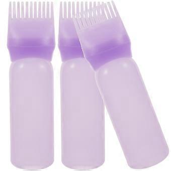 Frasco aplicador de pente para raiz, frasco aplicador para óleo capilar, 3 unidades, violeta