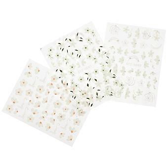 Blumen-Nagelsticker, 3 Bögen für Nagelkunst und DIY-Designs