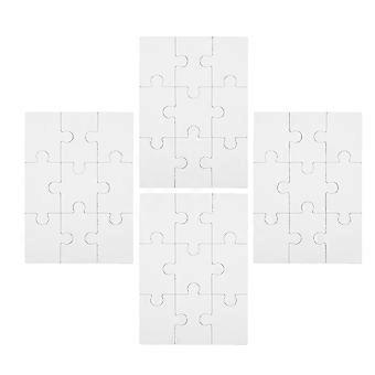 Wooden Blank Puzzle Pieces for Sublimation Heat Transfer 4 Sheets Pack