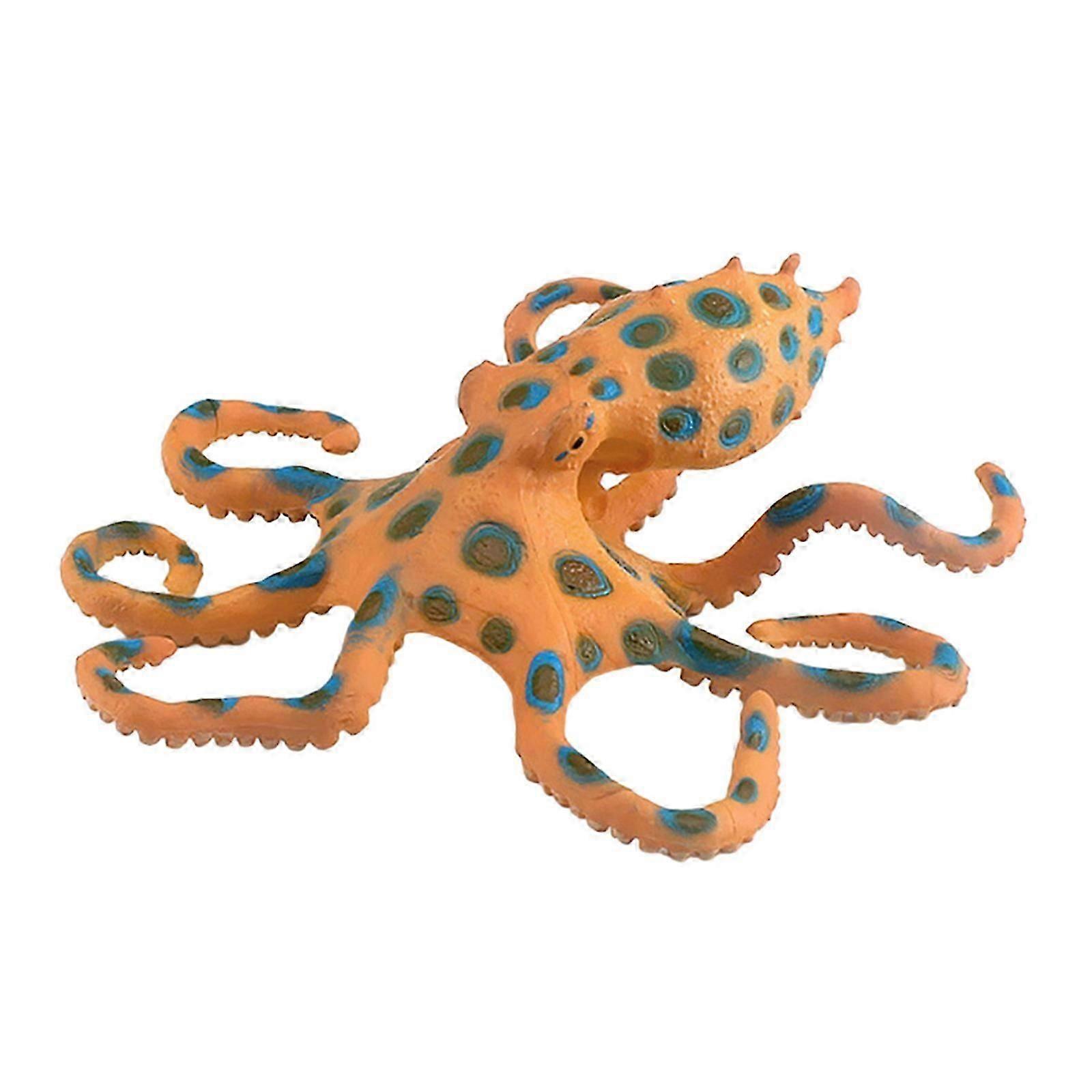 Orange Plastic Octopus Model for Decor Simulation Animal Figure