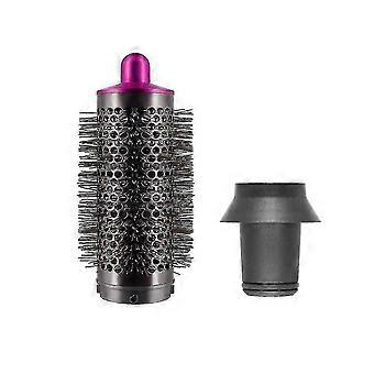 SHVY-Zylinderkamm und Adapter, geeignet für Styler/Schall-Haartrockner-Zubehör, Lockenstab, Rosarot & Grau-B8