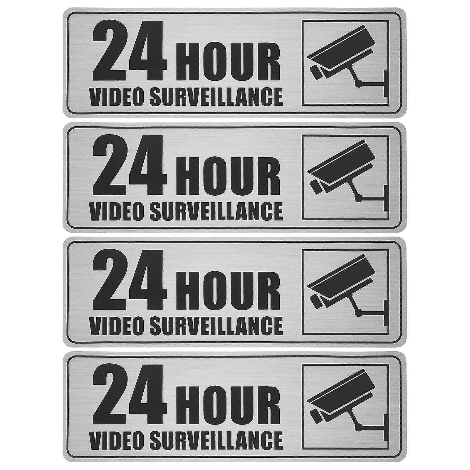 Self-Adhesive Security Camera Sign Sticker for Walls with 2 Sheets