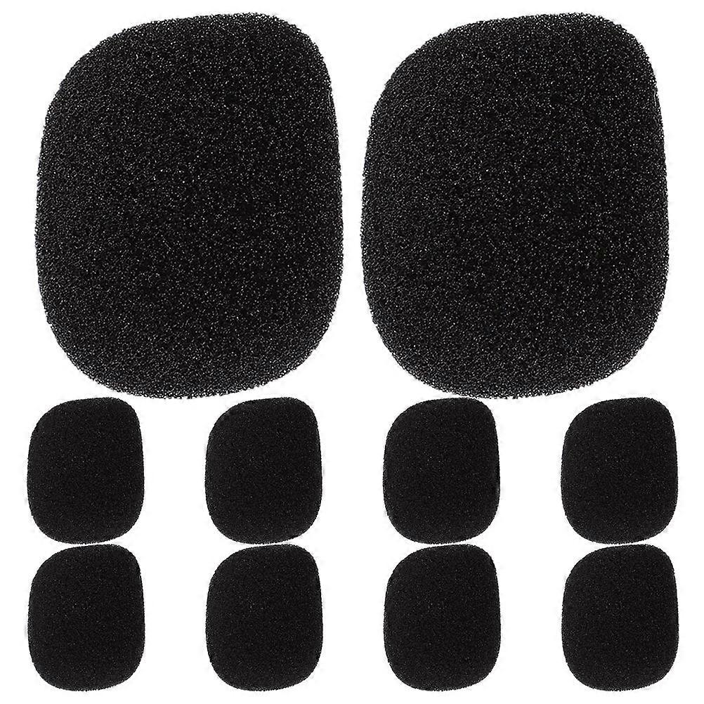 Black Microphone Covers for Lapel Headset Windscreen Sponge Material 10Pcs