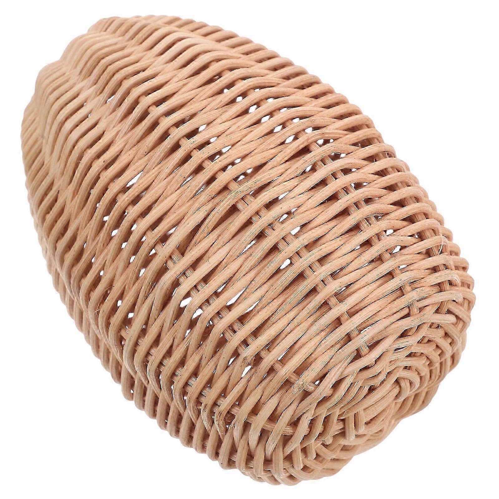 Rattan Egg Sculptures for Table Setting Rustic Light Brown Easter Decorations
