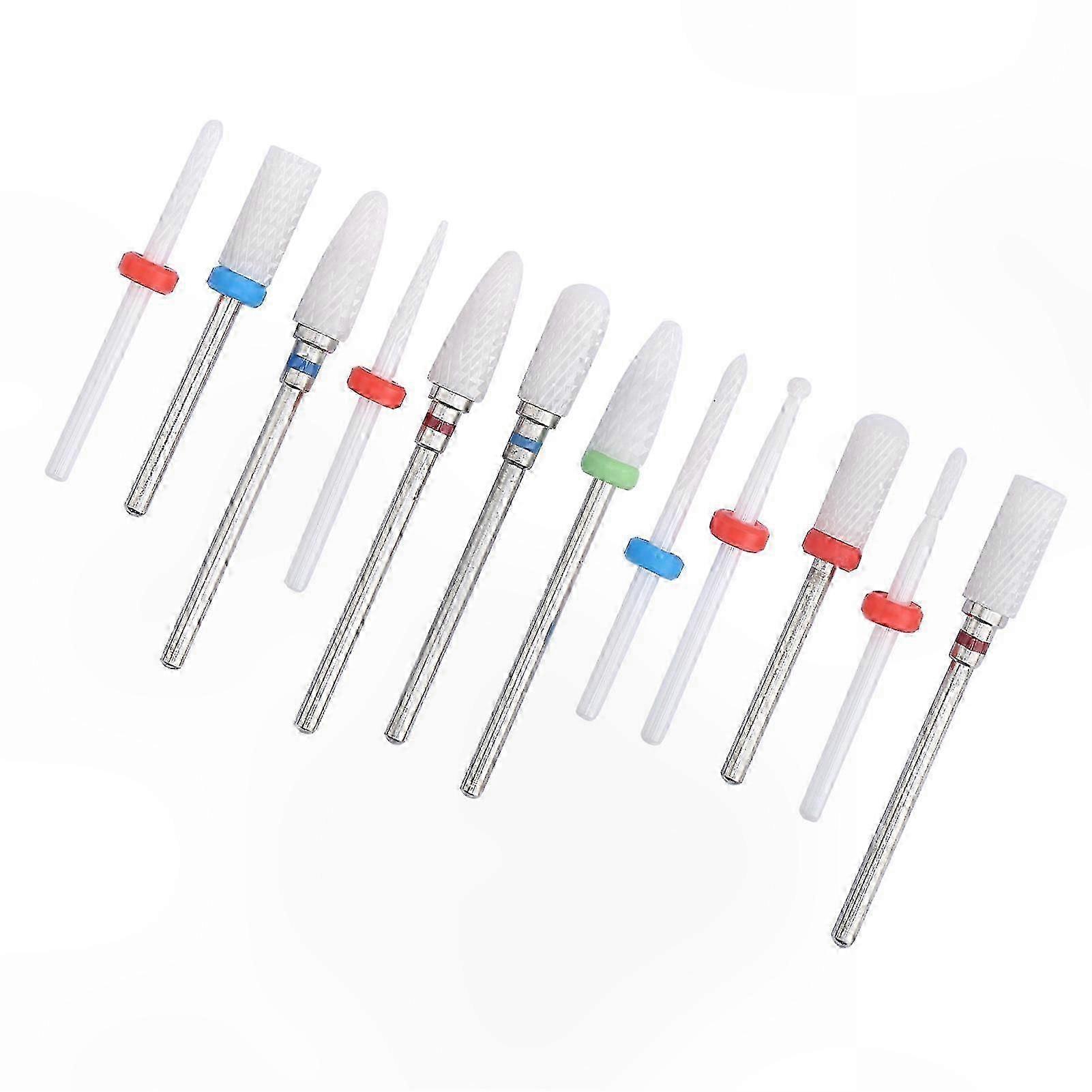 12Pcs Electric Grinding Machine Ceramic Drill Bits Milling Cutter Files Set