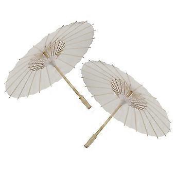 Valkoiset paperivarjot hääkoristeluun käsintehdyt 2 kpl aurinkovarjot