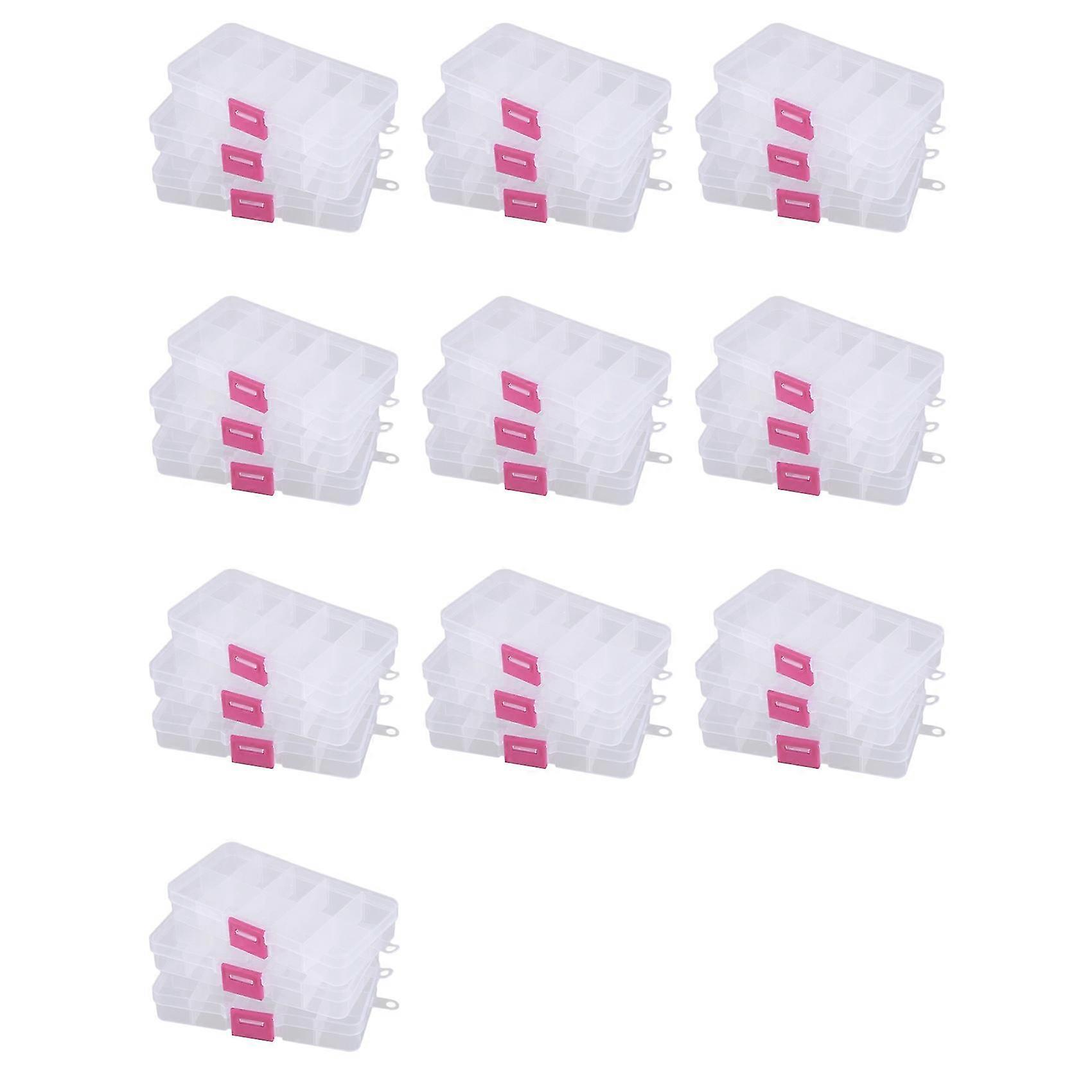 30pcs 10 Grid Electronic Component Parts Kits Plastic Storage Box Case