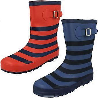 Childrens Spot On Buckle Detailed Wellingtons Stripe