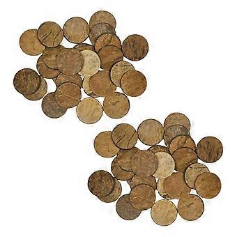 Disques ronds dorés en coquille de noix de coco pour décoration d'aquarium, 50 pièces