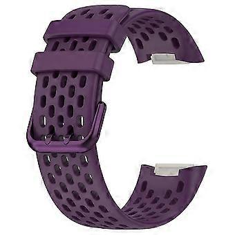 For Fitbit Charge 6/Charge 5 Replacement Wrist Band Breathable Silicone Smartwatch Strap