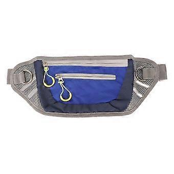 Dog Treat Training Pouch Nylon Multifunction Reflective Strip Pet Treat Bag Holder with Zipper for Outdoor Walking Blue