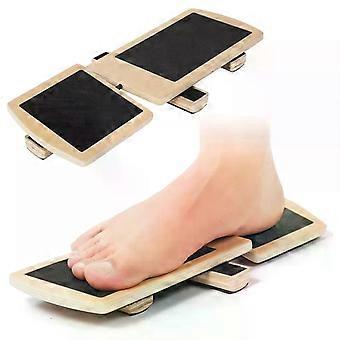 Single-Leg Balance Board, Non-Slip Wooden Wobble Board for Ankle Strengthening, Stability Training, Physiotherapy, Posture Correction, 29x11x1.5 cm