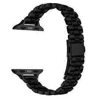 Metal Watch Band for Apple Watch Series 10 Ultra 9 8 7 SE 6 5 4 3 2 1 46mm 49mm 45mm 44mm 42mm Pearl-Shape Stainless Steel Black Wrist Strap