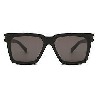 Saint Laurent SL 610/F Asian Fit 001 Full Rim Black Unisex Square Sunglasses UV3 Original