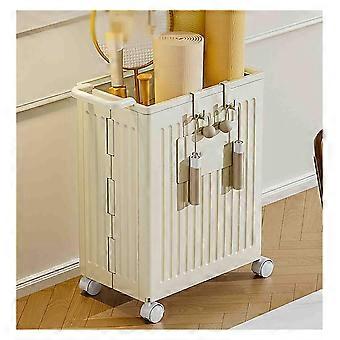 Home Gym Storage Rack with Wheels, MultiEquipment Yoga Organizer Box for Indoor and Outdoor Use, Beige
