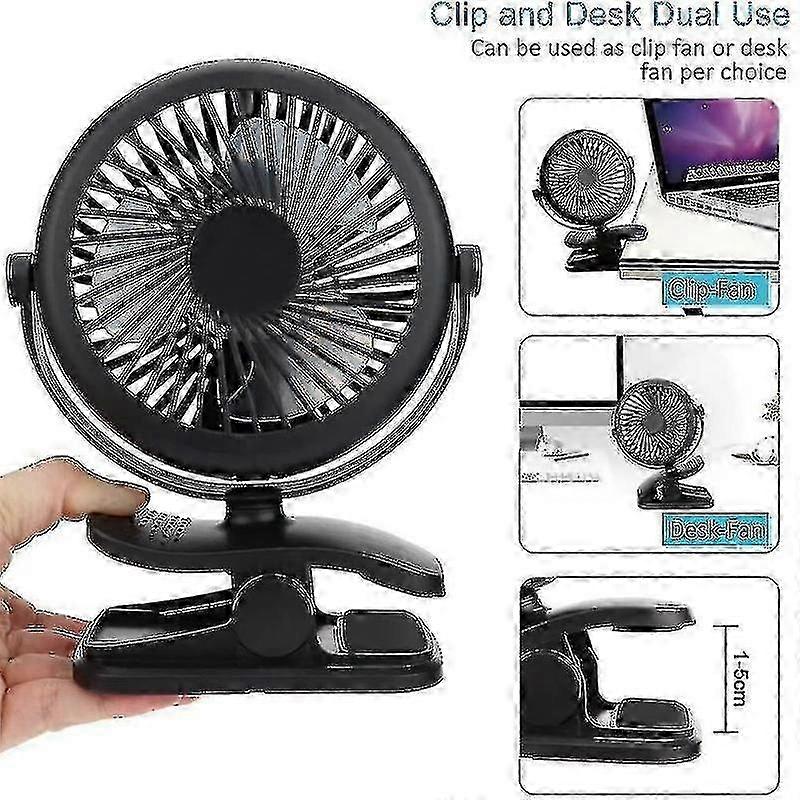 usb table fan mini rechargeable battery 4 speed levels
