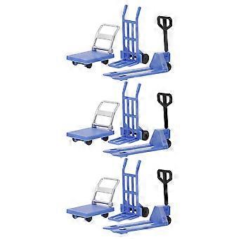 Miniature Hand Trolley Toy for Decoration 9Sets of Plastic Moving Tool Models