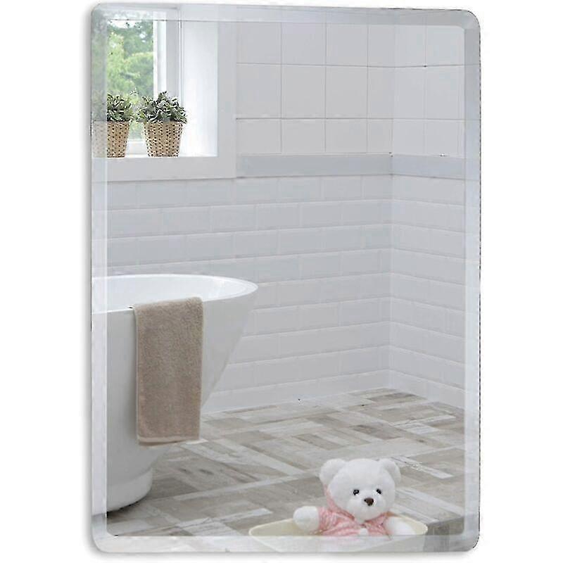 Simple Elegant Rectangular Bathroom Wall Mirror - Wall Mounted (60cm x 40cm)