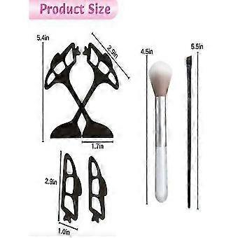 6Pcs Fischaugen Make-up Werkzeug Kit Eyetour Lidschatten & geflügelter Eyeliner Guide Set | Wiederverwendbare Schablonen, Pinsel und Eyeliner-Stift für schnelles Make-up