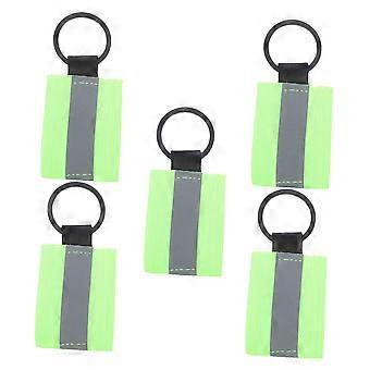 5pcs DoubleSided Reflective Backpack Tags and Keychain,  Visibility Nylon Aluminum Pulls for Outdoor Safety