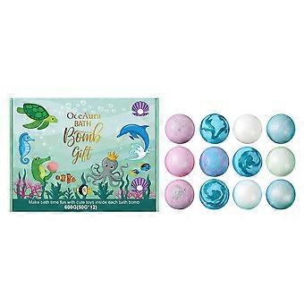 OceAura Ocean Färgglada Badbollsset - Flerfärgad Mix, Mjuka och Hudvänliga Skummande Badprodukter för Hushållet