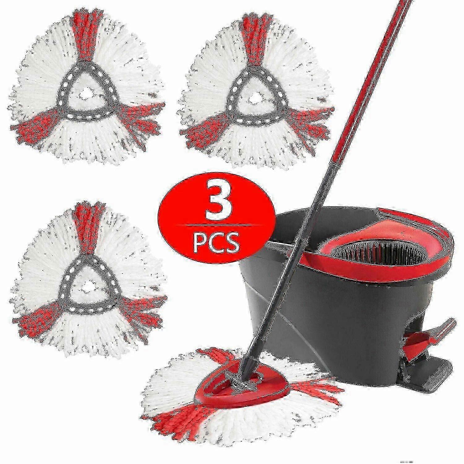 3 Pcs Microfiber Mop Head compatible with O-Cedar EasyWring RinseClean Spin Mop