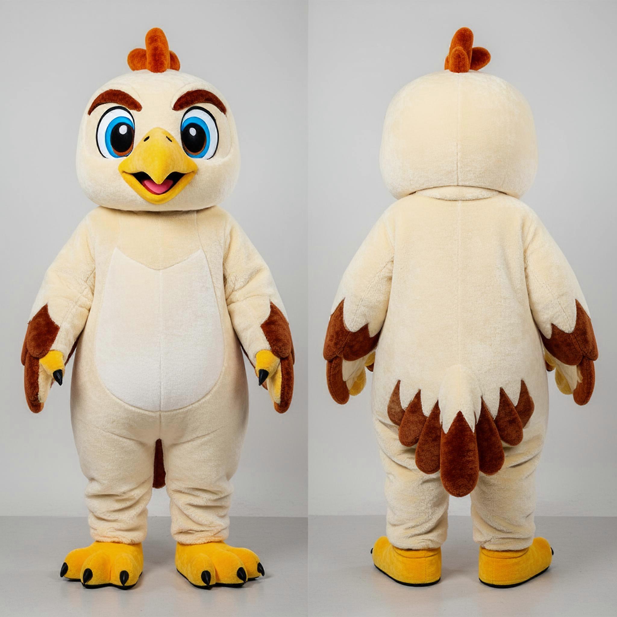 MASTICOT Creamy Soft Rounded Hawk Mascot