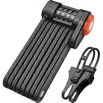 Folding Bike Lock with Bracket, 4-Digit Combination Lock, Hardened Steel, 85cm Length, Anti-Theft Security for Bicycle, Portable Design