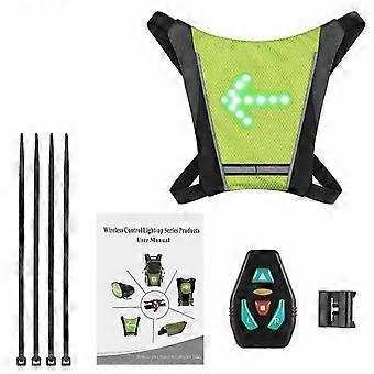LED Turn Signal Bike Pack USB Rechargeable Reflective Backpack Attachment Clip with Remote Control with Direction Indicator Safety Light-lqy