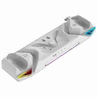 IPEGA Opladningsdock & Hurtigopladerstation til Quest 3s/Quest 3/Quest 2 VR-briller & Controllere med Farverige Kontakter