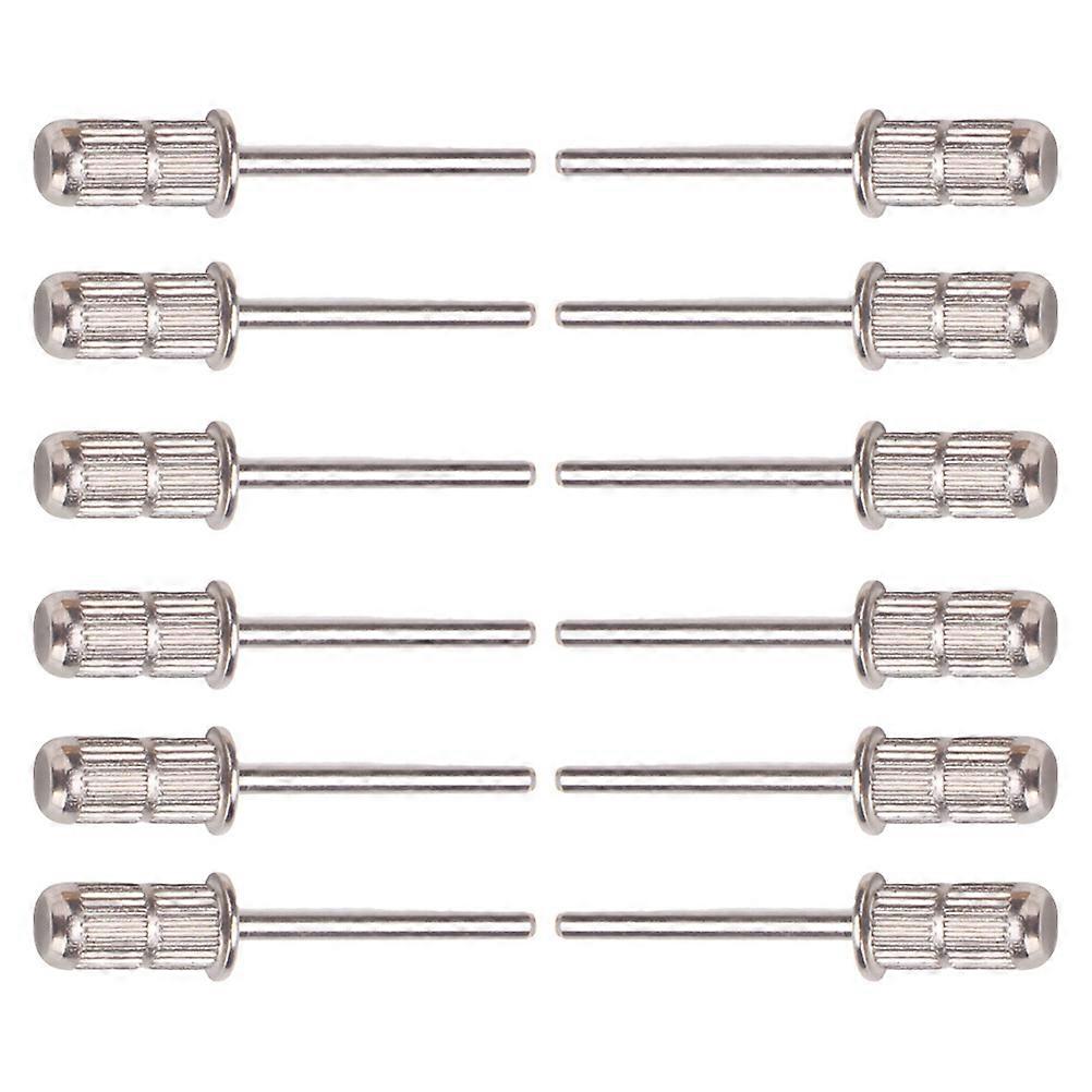 Silver Nail Drill Bits Set for Polishing Function 12Pcs Iron Grinding Head