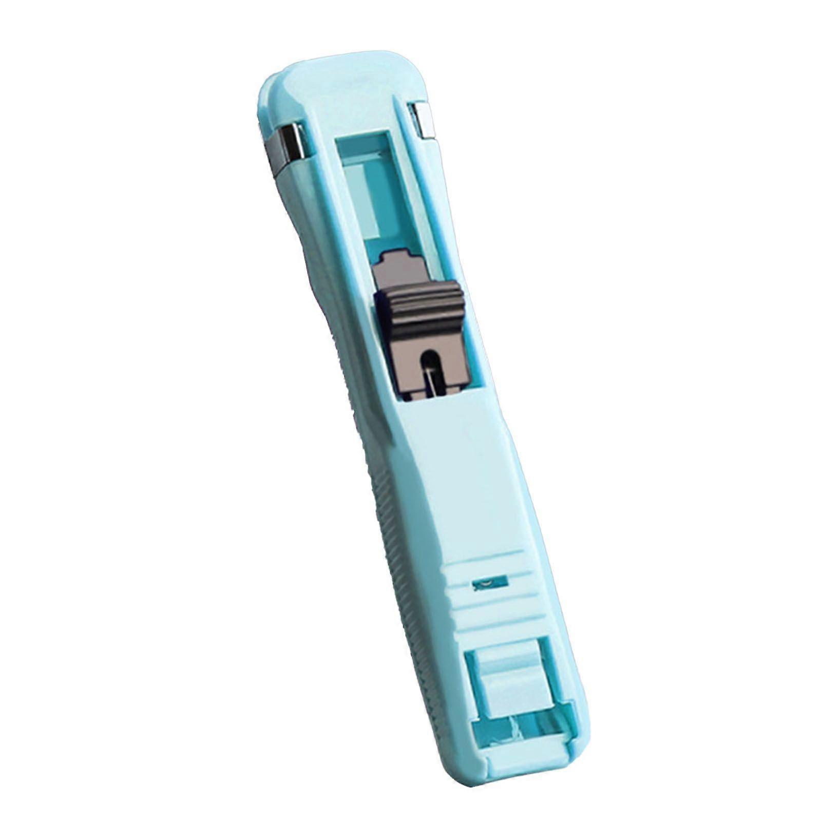 Paper Clam Multi Purpose Practical Time Saving Durable Handheld Paper Clip Dispenser for Document Notes Light Blue
