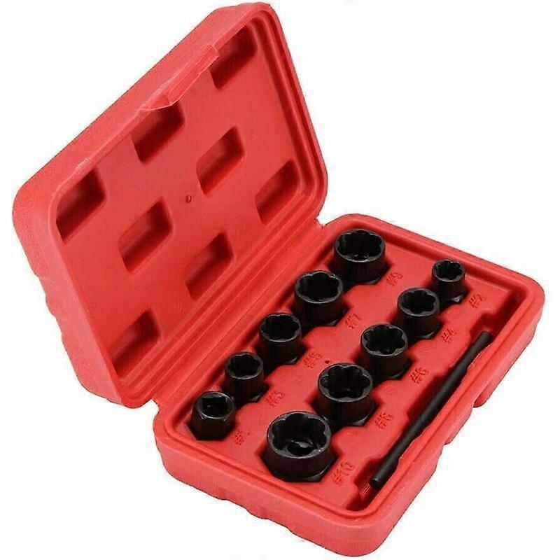 Rounded-Bolt Extractor Set Impact-Resistant Chrome-Vanadium Storage-Ready