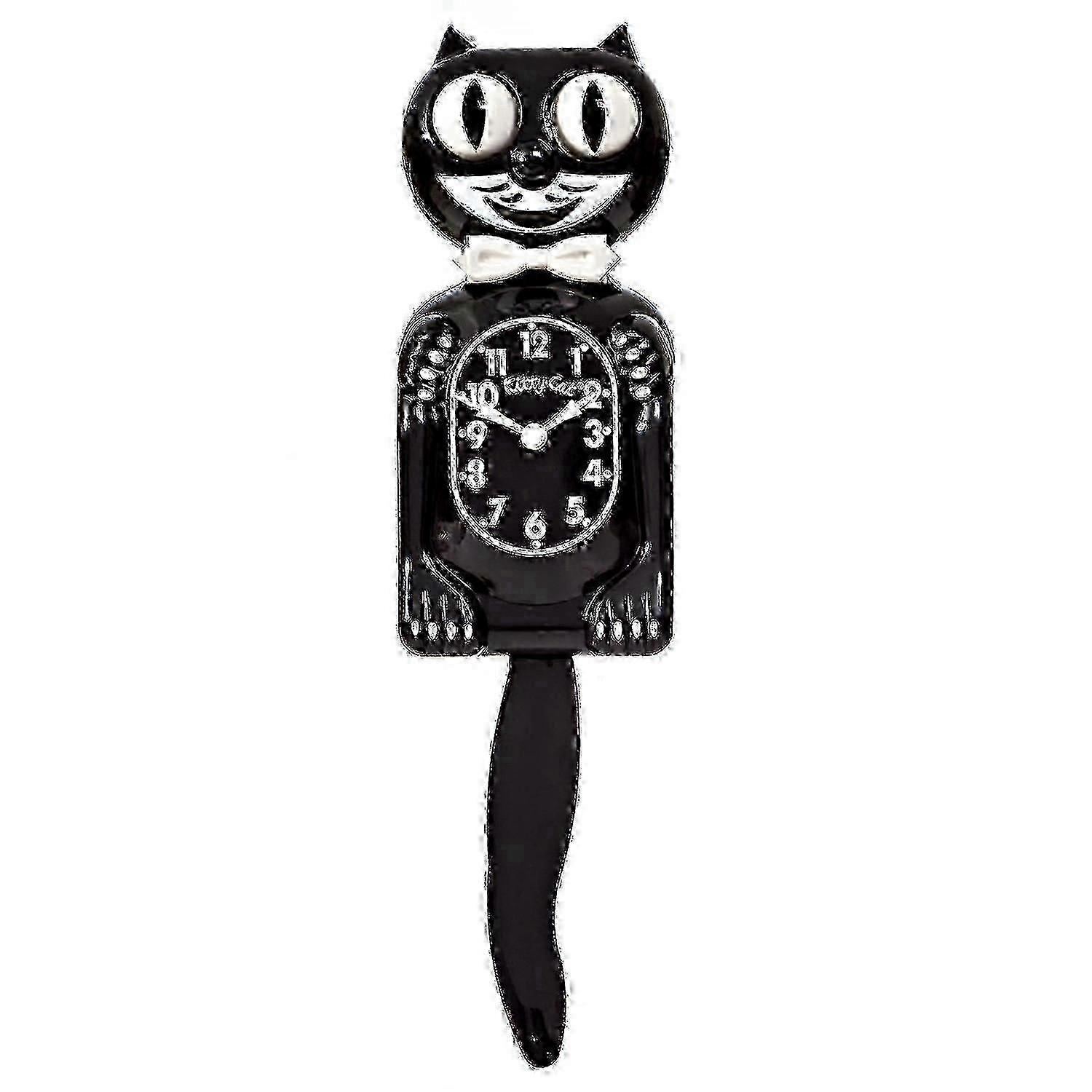 Black Rolling Eyes Wagging Tail Desk Clock