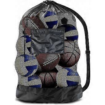Extra Large Sports Ball Bag Mesh Socce Ball Bag Heavy Drawstring Bags Team Work compatible with Holding Basketball, Volleyball, Baseball,Swimming Gear