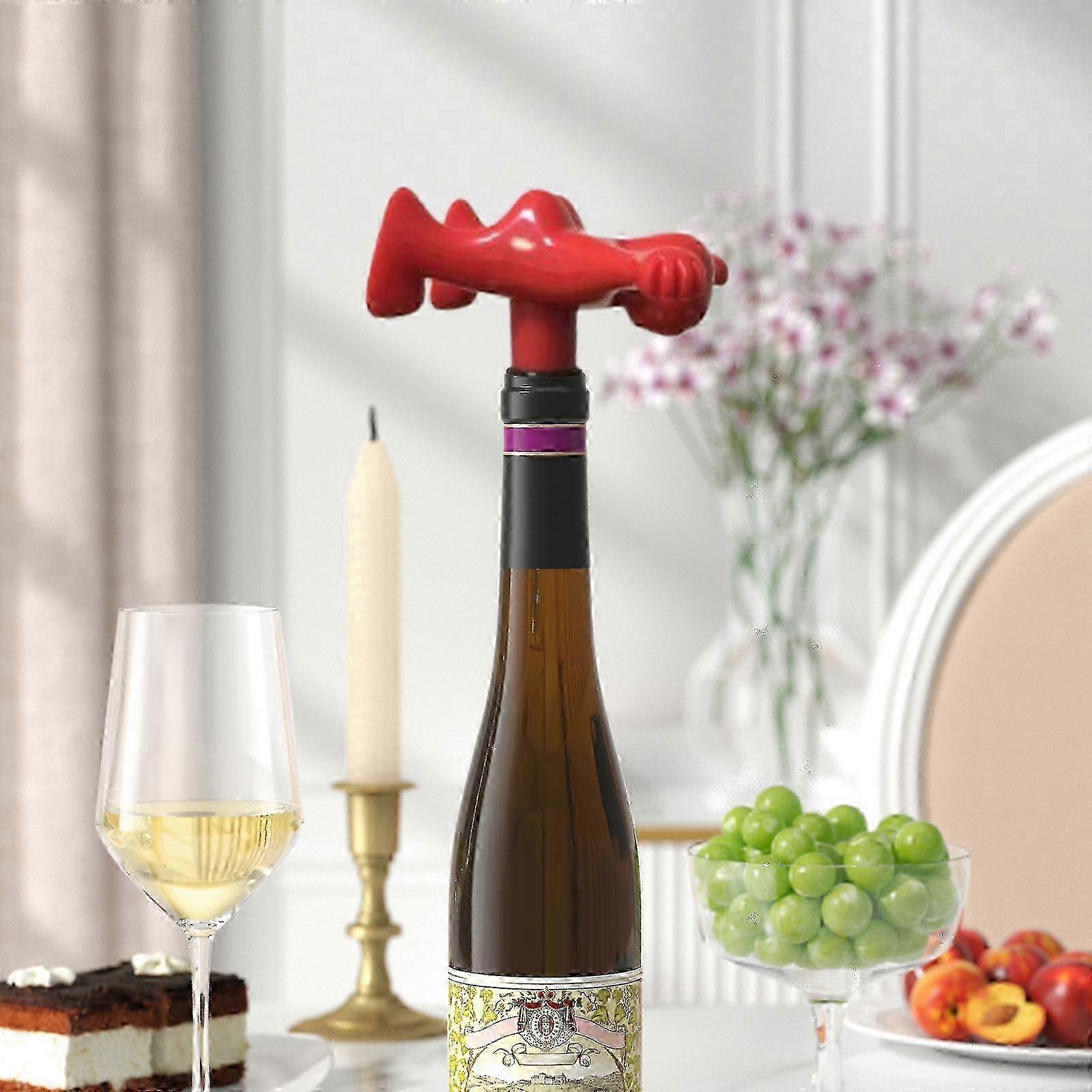 Red Man Fun Wine Stopper & Bottle Opener Set