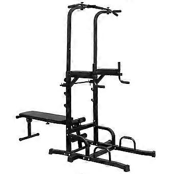 Power Tower Pull Up Bar Station (Includes Workbench and Bench), Adjustable Height Multi-Function Power Tower, Stable Strength Training Equipment, Suit