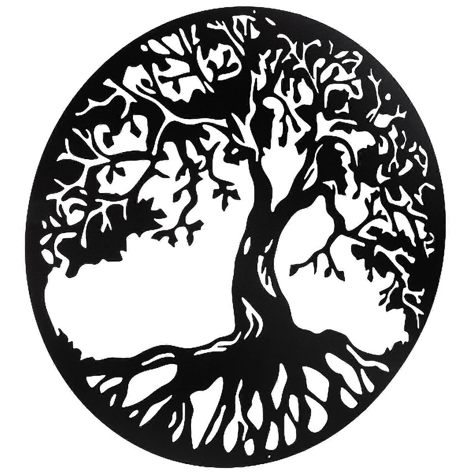 Indoor Wall Ornament Iron Tree Pattern Hanging Pendant 4Pcs Set