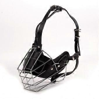 Leather-Strap Iron Muzzle For Control