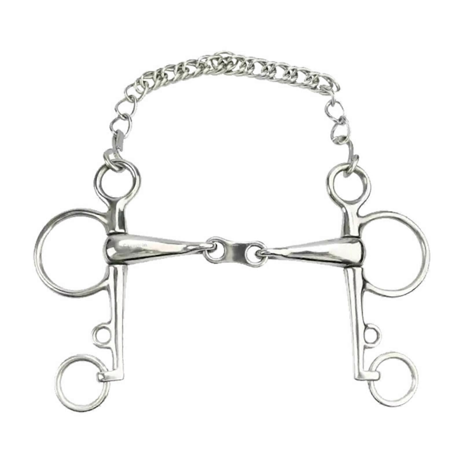 French Link Bit Long Shanks Curb Bit Loop Attachments Equestrian Tack