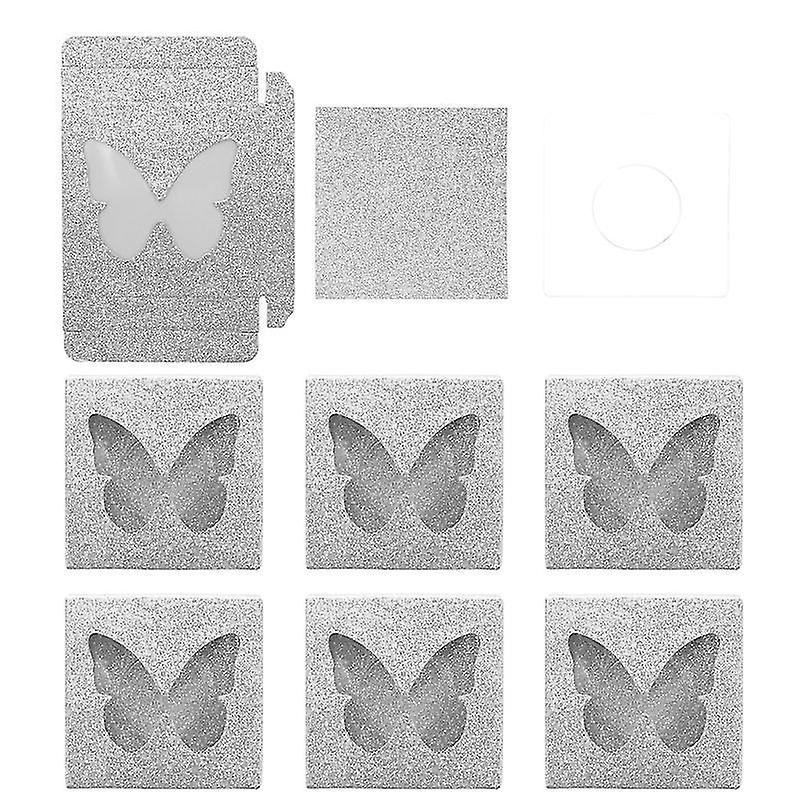 7.2X7.2cm Silver Refillable Makeup Palettes & Cases 30pcs Empty Lash Box Case Pattern False Eyelashe