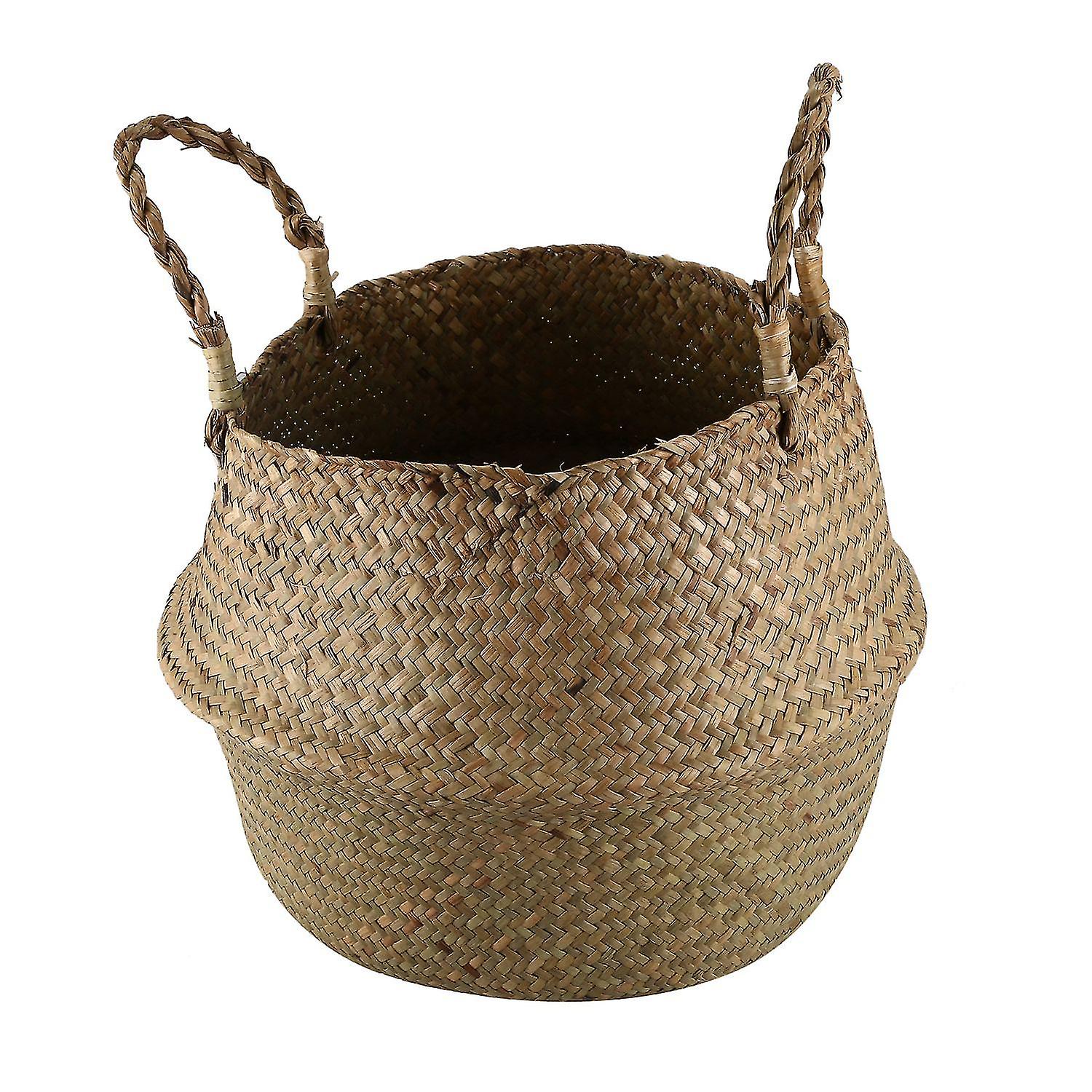 Seagrass Wicker Basket Foldable Hanging Woven Size L