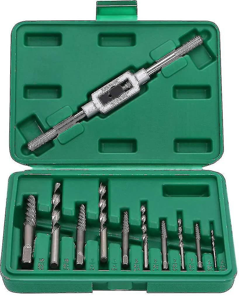 11pcs Broken Bolt Damaged Screw Extractors With Storage Box