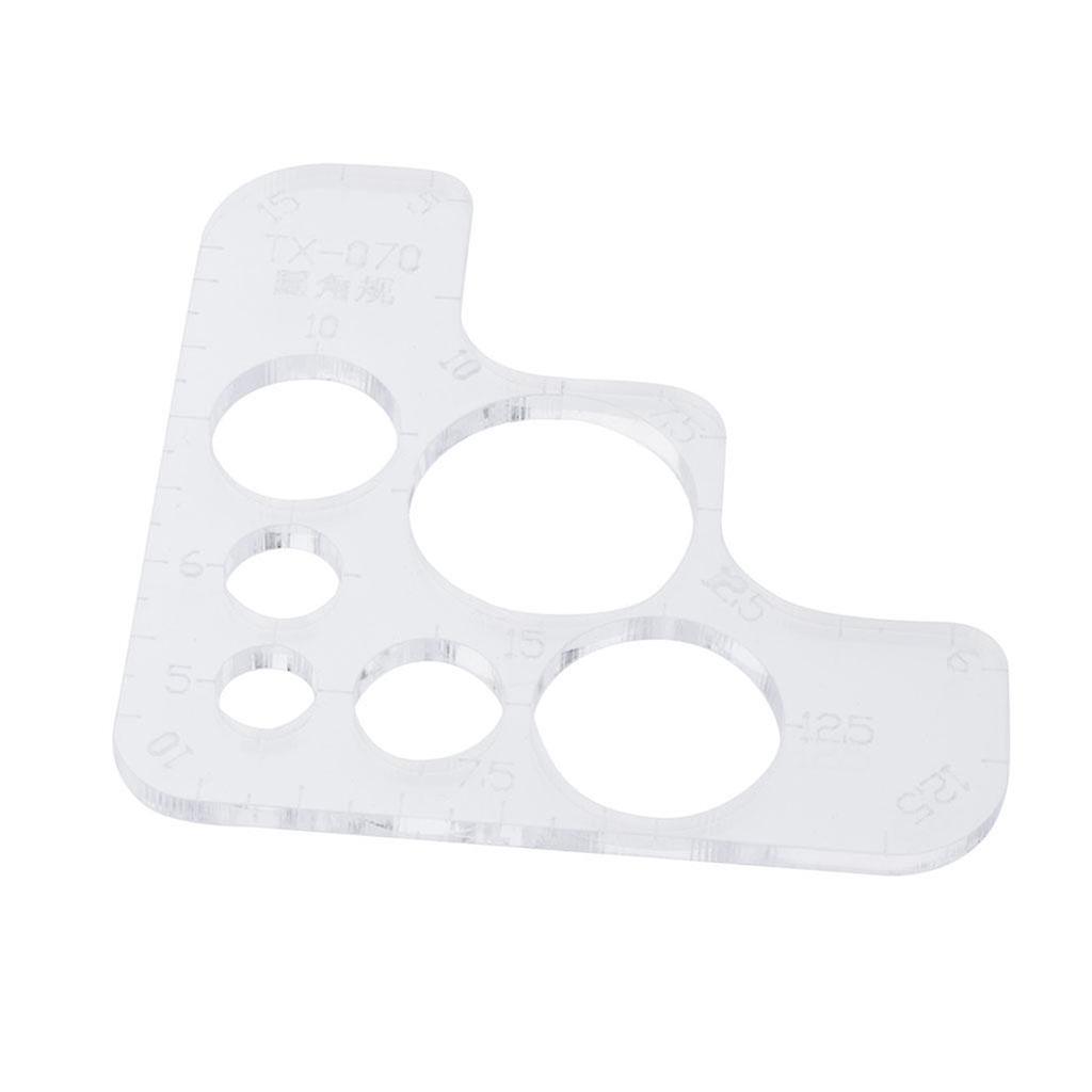 Clear Acrylic Stencil Circle Corner Template for Leather Crafts Making