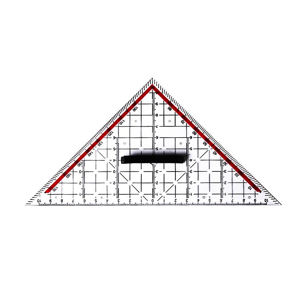 Triangle-shaped Template Ruler With Handle Protractor Scales Pro Drafting Tools