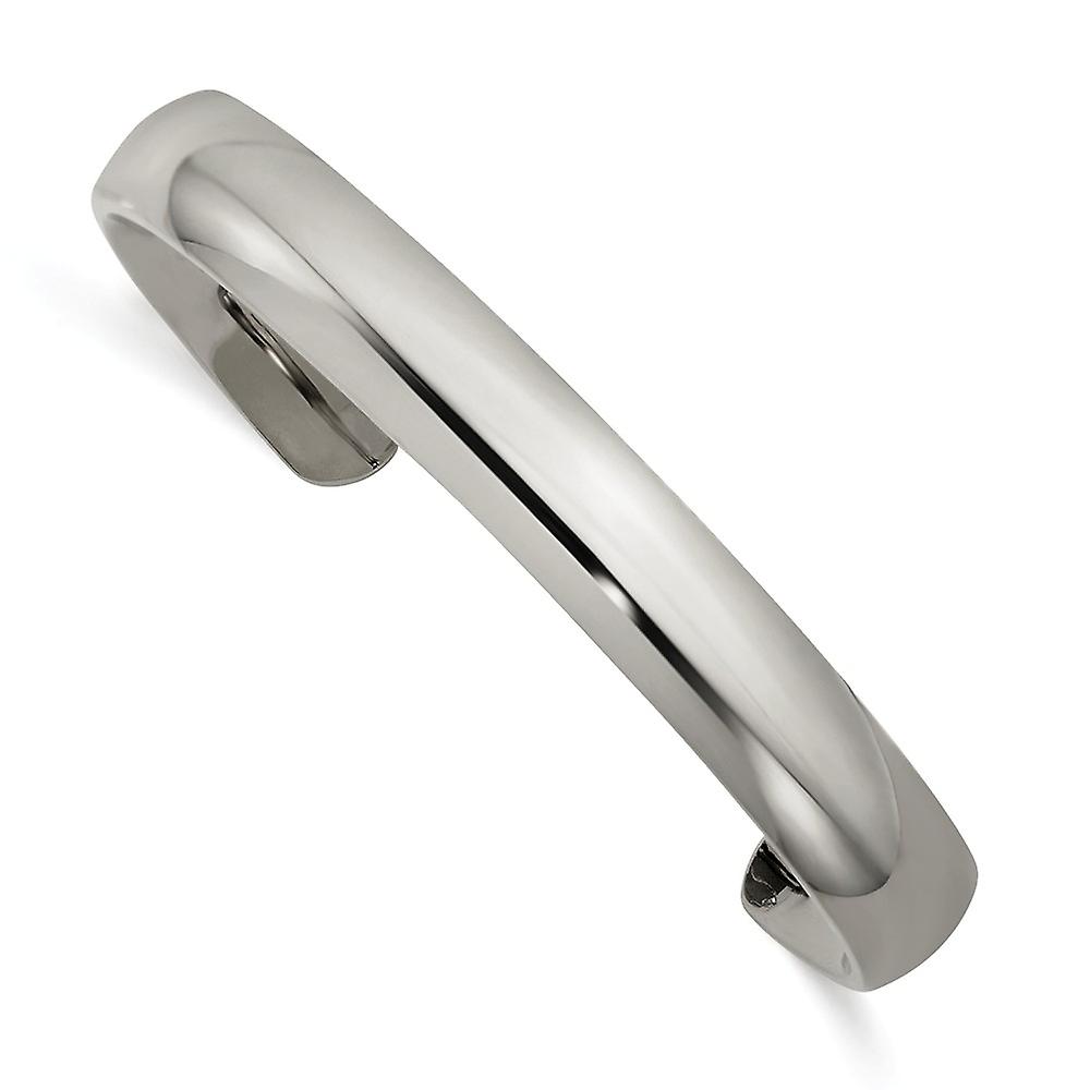 Titanium Polished Cuff Stackable Bangle Bracelet 10mm Wide-Cuff-Bracelet for Women